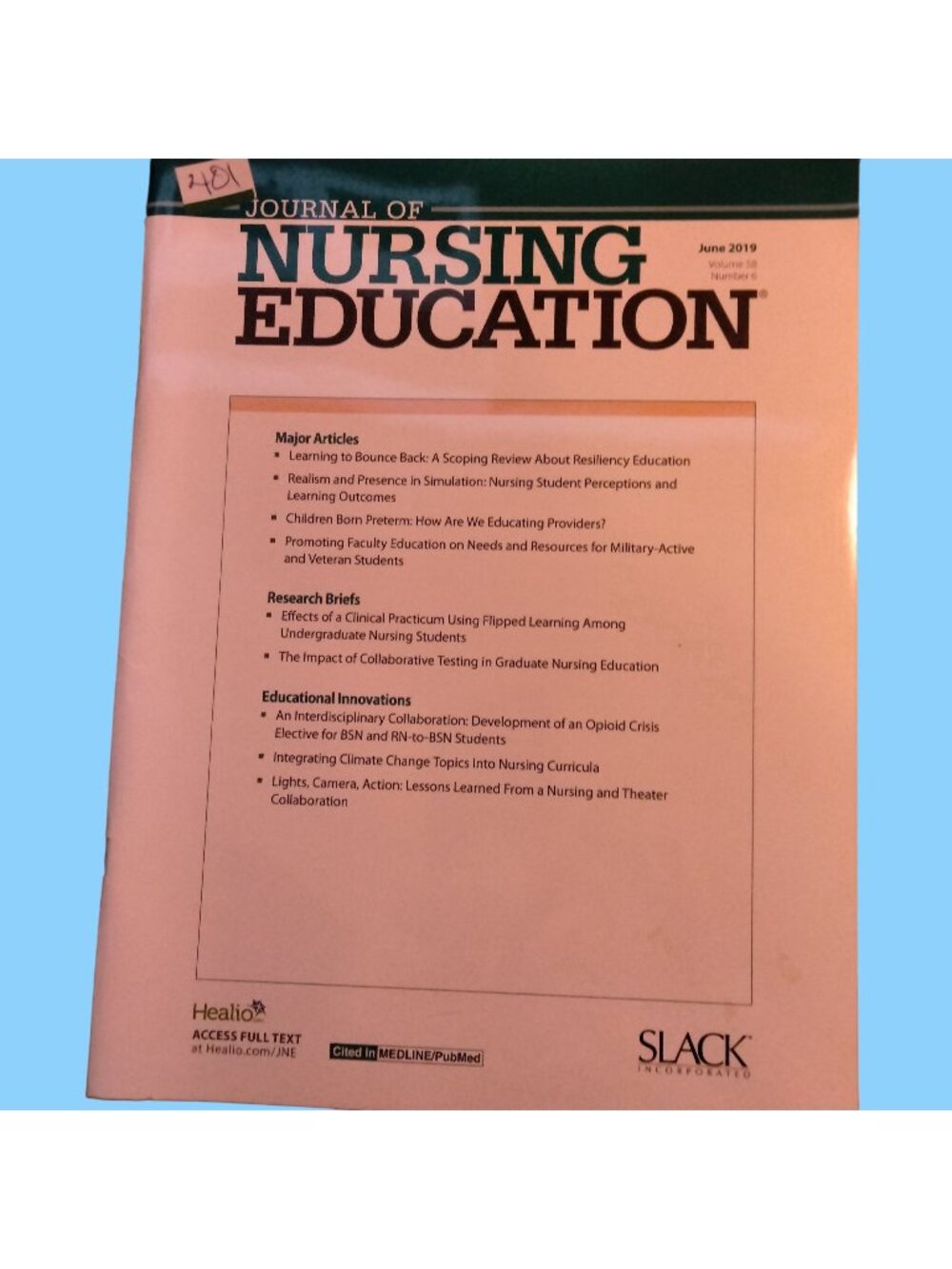 Journal Nursing Education June 2019 Resiliency Flipped Classroom Collaboration